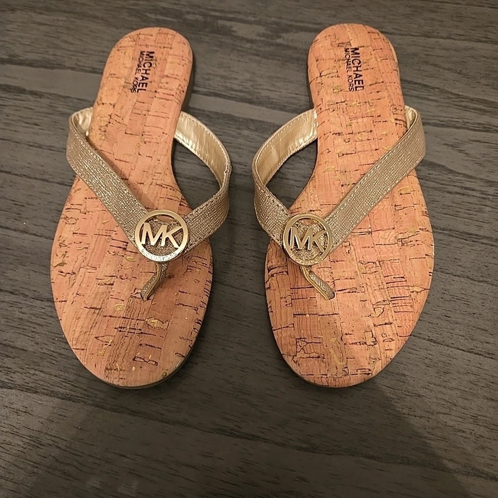 Michael Kors Gold and Tan Sandals